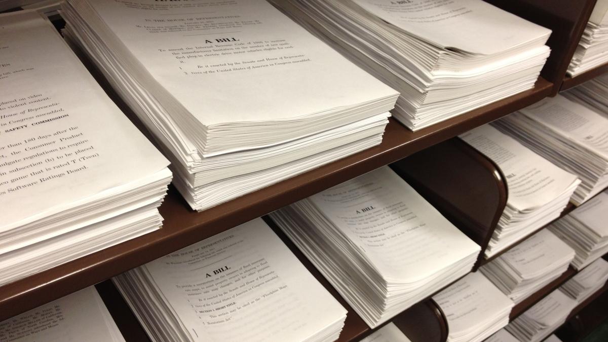 stacks of Congressional bills